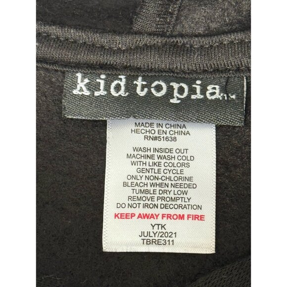 Girls Black Hooded Dress "Peace" Design Long Hoodie NWOT Kidtopia size 12-14 - Picture 14 of 15